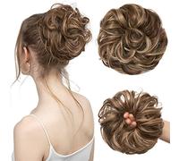 Moño Postizo de Pelo Extensiones de moño de pelo desordenado sintético 55g Pelo elástico rizado grande Scrunchies Postizos Chignon Donut Updo Piezas de cabello for mujeres Cabello Extensiones (Color
