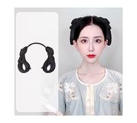 Moño Postizo de Pelo Peluca de moño de pelo antiguo chino sintético Hanfu Headwear elegante tocado antiguo fotografía accesorio de baile pelucas negro for mujeres Cabello Extensiones (Color : 005)