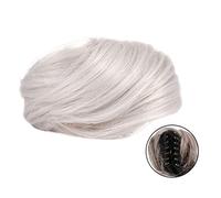 Moño Postizo de Pelo Pinza de garra sintética Chignon Hair Bun Cat Ears Hair Donut Chignon Claw Clip en Messy Bun Mini Updo Extensiones Postizos for mujeres y niñas Cabello Extensiones (Color : Grijs