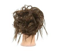 Moño Postizo de Pelo Tousled Updo Messy Bun Hair Piece Straight Curly Mix Extensiones de cola de caballo Fake Synthetic Elastic Band Scrunchies Hairpiece for mujeres niñas Cabello Extensiones (Color