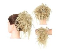 Moño Postizo de Pelo Tousled Updo Messy Bun Hair Piece Straight Curly Mix Extensiones de cola de caballo Fake Synthetic Elastic Band Scrunchies Hairpiece for mujeres niñas Cabello Extensiones (Color