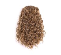 Moño Postizo Extensiones de cabello sintético afro rizado con cordón ajustable de 25 cm, color marrón, con clip Hair Extensions(Honey Blonde)