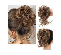 Moño Postizo Extensiones de moño desordenado, extensiones de moño rizado con colas rectas, coleteros sintéticos, coletas for mujer Hair Extensions(Bleach Blonde)