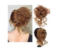 Moño Postizo Extensiones de moño desordenado, extensiones de moño rizado con colas rectas, coleteros sintéticos, coletas for mujer Hair Extensions(Dark Brown)