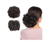 Moño Postizo Peines sintéticos Moño desordenado Postizo Ondulado Rizado Moño de pelo Plato Extensión Moño Rizado Grueso Coleteros con Clip Extensión de Cola de Caballo for Mujeres Hair Extensions(Medi