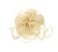 Moño Postizo Rizado para Mujer, Fibra Térmica, Coleta Desordenada | Goma Elástica Cómoda, Efecto Volumen Natural, para Moño Alto, Cabello Corto, Teletrabajo y Boda