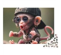 Mono Puzzle 1000 Piezas Hip Hop Mono Cartón Reciclado para Parejas Decoración Pared para Entretenimiento Oferta Mejor Regalo 38x26cm/1000pcs