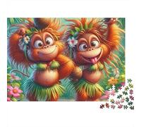 Mono Puzzle 1000 Piezas Hula Monos Cartón Premium para Niños 12+ Reunión Amigos para Entrenar La Mente Oferta Mejor Regalo 70x50cm/1000pcs