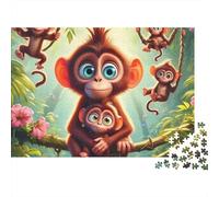 Mono Puzzle 1000 Piezas Mono Family Cartón Premium para Niños 12+ Reunión Amigos para Entrenar La Mente Oferta Mejor Regalo 52x38cm/1000pcs