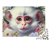 Mono Puzzle 1000 Piezas Mono Floral Cartón Premium para Niños 12+ Reunión Amigos para Entrenar La Mente Oferta Mejor Regalo 70x50cm/1000pcs