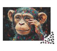 Mono Puzzle Adultos 1000 Piezas Paint Mono Cartón para Parejas Noche Familiar para Entrenar La Mente Oferta Mejor Regalo 70x50cm/1000pcs