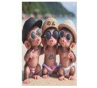 Mono Puzzle de Madera 1000 Piezas para Adultos Y Niños, Puzzles Imposible, Juego De Paciencia Colorido, De 12 Años (78×53cm)