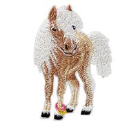 Mono Quick 14618 - Parche Ropa para Planchar, Diseño de Caballo Pony, Color Blanco y Marrón