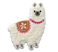 Mono Quick Animal Chenille mullido alpaca - Parches Termoadhesivos Bordados Aplique Para Ropa, Tamaño: 7 x 5,7 cm