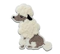 Mono-Quick Caniche de Chenille animal - Parches Termoadhesivos Bordados Aplique Para Ropa, Tamaño: 6,9 x 5,5 cm