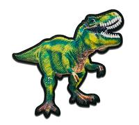 Mono Quick Dino verde T-Rex - Parches Termoadhesivos Bordados Aplique Para Ropa, Tamaño: 4,8 x 6,3 cm