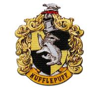 Mono-Quick Harry Potter Escudo Hufflepuff Parche Termoadhesivo 7,9 x 6,5 cm para Adultos Niños con Mago Magia Hogwarts Fan, Ropa Coser Manualidades Regalo Idea