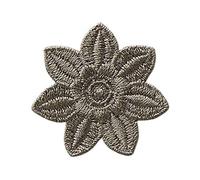 Mono-Quick Parche para planchar (3,5 cm), diseño de flores, color gris