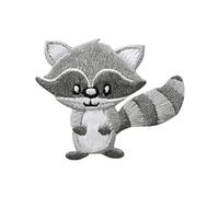 Mono-Quick - Parche termoadhesivo, 6,0 x 5,0 cm, diseño de mapache, color gris