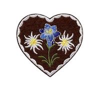 Mono-Quick Parche termoadhesivo para planchar (6,0 x 6,0 cm), diseño de corazón de edelweiss