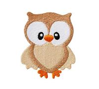 Mono-Quick Parche termoadhesivo para planchar, diseño de búho, color marrón y beige, 5,5 x 6,5 cm