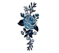 Mono-Quick Parche termoadhesivo termoadhesivo con diseño de rosas y flores, color azul, 7 x 15 cm