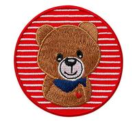 Mono-Quick Parches Termoadhesivos para Ropa, Diseño de Oso en Color Rojo, 6,5 cm