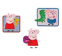 Mono-Quick Peppa Pig, 3er Set Aplicaciones Bordadas para Coser o Planchar, poliéster, Multicolor, MD