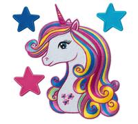 Mono-Quick Unicornio Parches Termoadhesivos Fantasía Set para Niña con Tela Tejido Algodón Original, Mágico Princesa Ropa Pantalones Jeans Coser Reparación