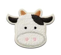 Mono-Quick Vaca de Chenille animal - Parches Termoadhesivos Bordados Aplique Para Ropa, Tamaño: 5,4 x 6,6 cm