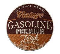 Vintage Gasoline Motocicleta Coche - Parches Termoadhesivos Bordados Aplique Para Ropa, Tamaño: 6,6 x 6,6 cm