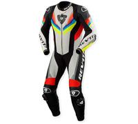 Revit Quantum 3 Traje de cuero de moto de una pieza perforado, gris-amarillo, tamaño 48 para Hombres