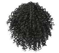 Moño rizado, moño desordenado con cordón, extensión corta de cola de caballo, piezas de cabello de aspecto natural, extensiones de cabello corto y rizado con clip para mujeres, pieza desordenada negr