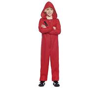 Mono Rojo Trabajo de Disfraz con Cremallera y Capucha Niños (10-12 años) (+Tallas) Halloween y Carnaval