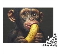 Mono Rompecabezas 1000 Piezas Comer plátano Cartón para Niños 12+ Regalo Navidad para Entrenar La Mente Mejor Regalo 52x38cm/1000pcs