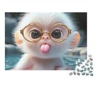 Mono Rompecabezas 1000 Piezas Glasses Mono Cartón Premium para Parejas Reunión Amigos para Decorar Oferta Mejor Regalo 38x26cm/1000pcs