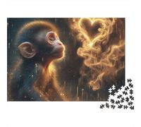 Mono Rompecabezas 1000 Piezas Heart Mono Cartón para Niños 12+ Regalo Navidad para Entrenar La Mente Mejor Regalo 70x50cm/1000pcs