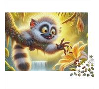 Mono Rompecabezas 1000 Piezas Lemur en la Rama Cartón para Niños 12+ Regalo Navidad para Entrenar La Mente Mejor Regalo 38x26cm/1000pcs