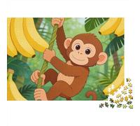 Mono Rompecabezas 1000 Piezas Vine Mono Cartón para Niños 12+ Regalo Navidad para Entrenar La Mente Mejor Regalo 70x50cm/1000pcs