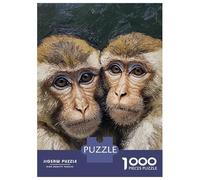 Mono Set De 1000 Piezas Papel Reciclado Two Monos Gazing at Each Other Tenderly Puzzle Familiar Fácil De Almacenar Rompecabezas Atractivo Entretenimiento Fin De Semana 52x38cm/1000pcs
