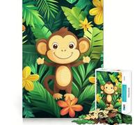Mono Sonriente en la Jungla, Rompecabezas de 1000 Piezas para Adultos, Regalo, Juguete de Habilidad, Alivio del estrés, Corte Exacto, Lista de Deseos de Papá Noel 50x75cm