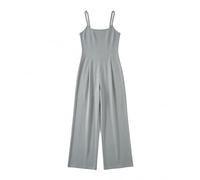 Mono Termico Mujer - Mono De Mujer Largo Blanco - Mono De Verano Sin Mangas Color Liso Holgado Informal Con Pantalones De Pierna Ancha Tejido Elástico Cómodo Para Viajes Al Aire Libre Uso Diario