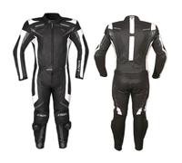 Mono Traje Piel de la Moto Racing Sport 2 Piezas Divisible tomas de aire Negro