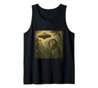 Mono Ufo Sorprendido Vintage Alien Ciencia Ficción Divertido Encuentro Camiseta sin Mangas