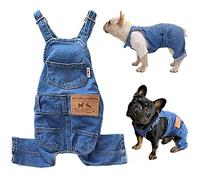 Mono Vaquero para Perros y Gatos, con Tirantes, Pantalones Azules cómodos y Elegantes para Mascotas pequeñas y Medianas, Hembra y Macho, Azul, Talla S