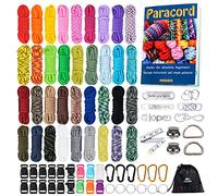 MONOBIN Kit de fabricación de pulseras de Paracord con instrucciones de manualidades, 550 cuerdas de paracaídas multifunción, cuerdas de tienda de campaña, collares de perro (36COLORS-C)