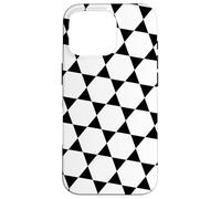 Monochrome B&W Hexagon Honeycomb Triangles Stars Pattern Carcasa para iPhone 16 Pro