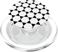 Monochrome B&W Hexagon Honeycomb Triangles Stars Pattern PopSockets PopGrip para MagSafe