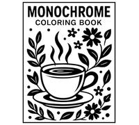 Monochrome Coloring Book: A Mesmerizing One-Color Coloring Journey with Black Artwork and White Space for Relaxation