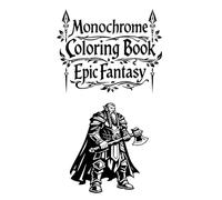 Monochrome Coloring Book Epic Fantasy: 40 High-Contrast Fantasy Designs | Elves, Dwarves, Warriors and Magical Realms | One-Color Adult Coloring Book | 8.5 x 11 | Single-Sided Pages